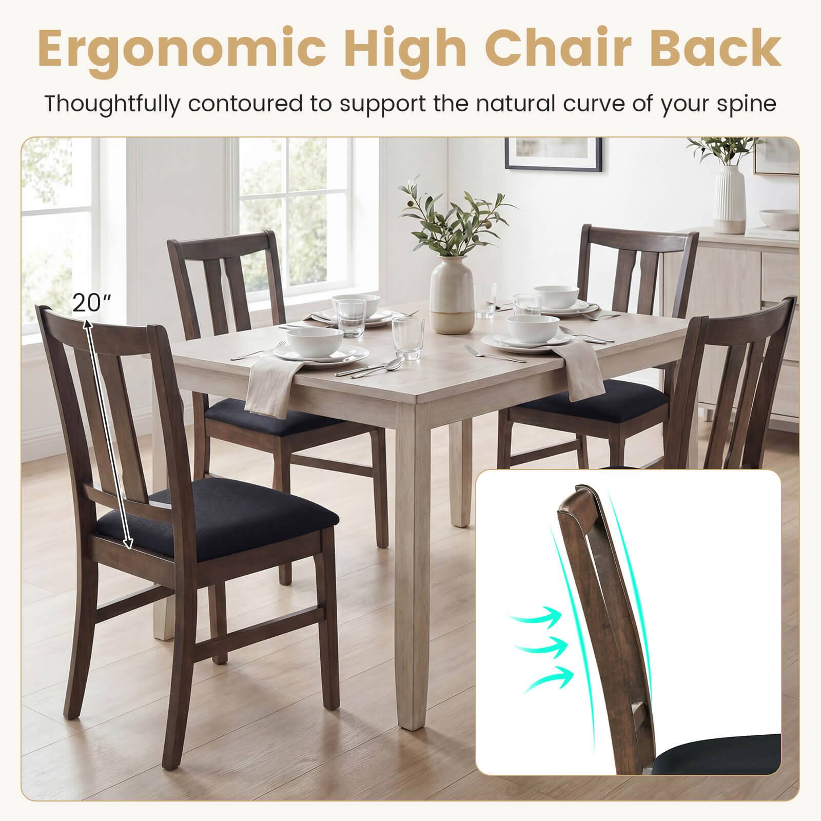 Ergonomic High Chair Back  
Thoughtfully contoured to support the natural curve of your spine  
20"