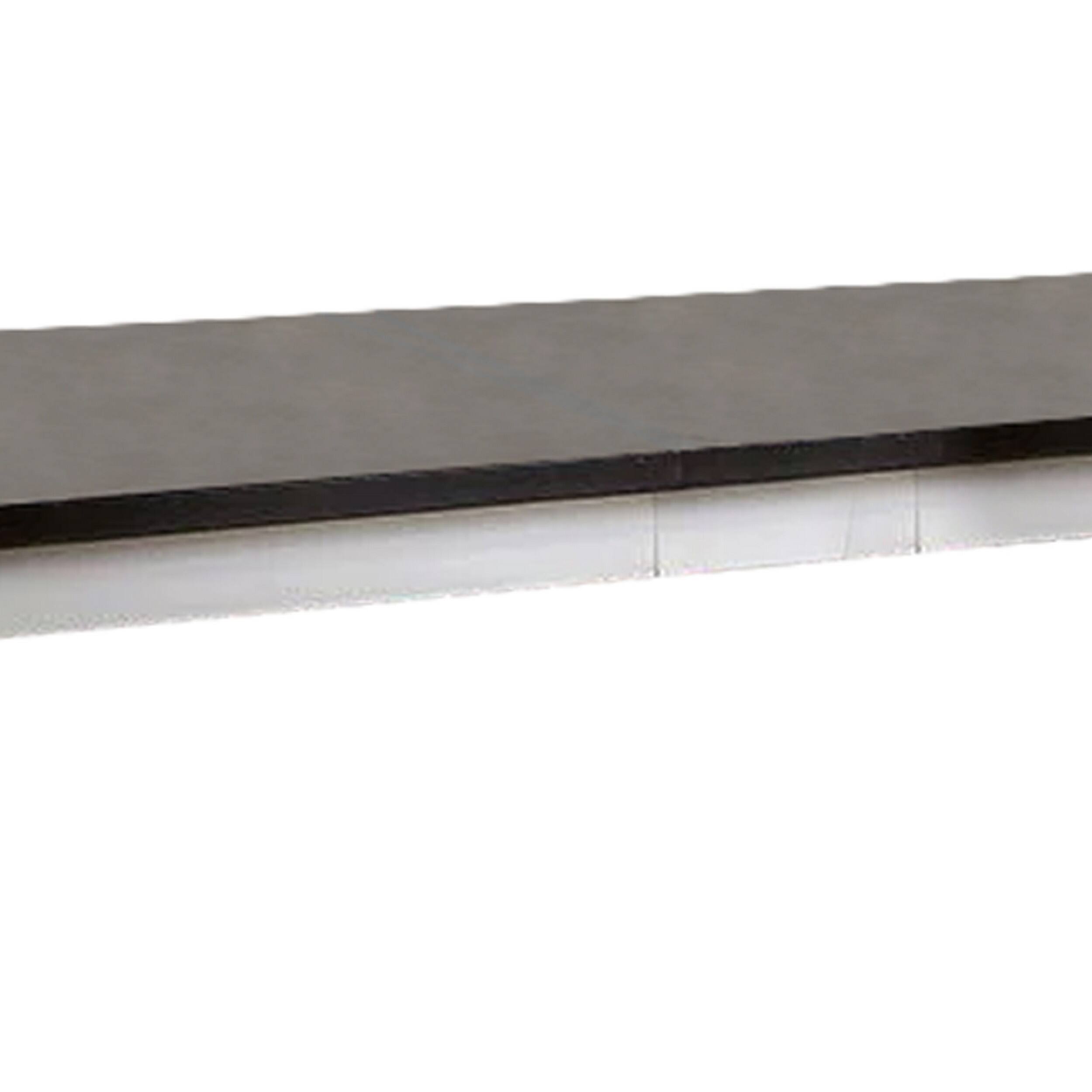 Alt View 2. Manhattan Lane - Ben 60-78 Inch Extendable Rectangular Dining Table, Brown Top, White Base - White, Brown.