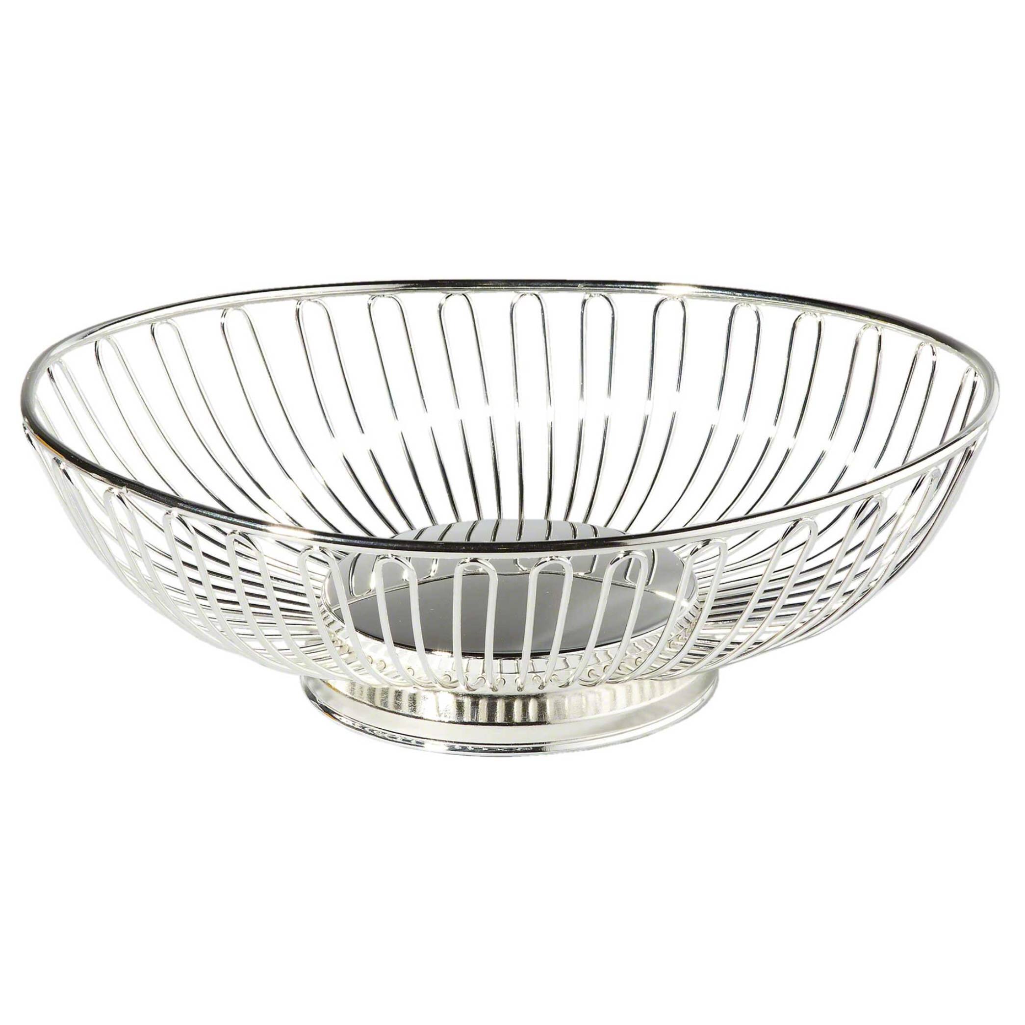 Front. Jiallo - Elegance 11" Silver Plated Oval Basket - Silver, Multi Color.