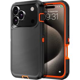 Entronix - Heavy Duty Phone Case for iPhone 17 Pro - Ultimate Triple-Layer Protection - Orange