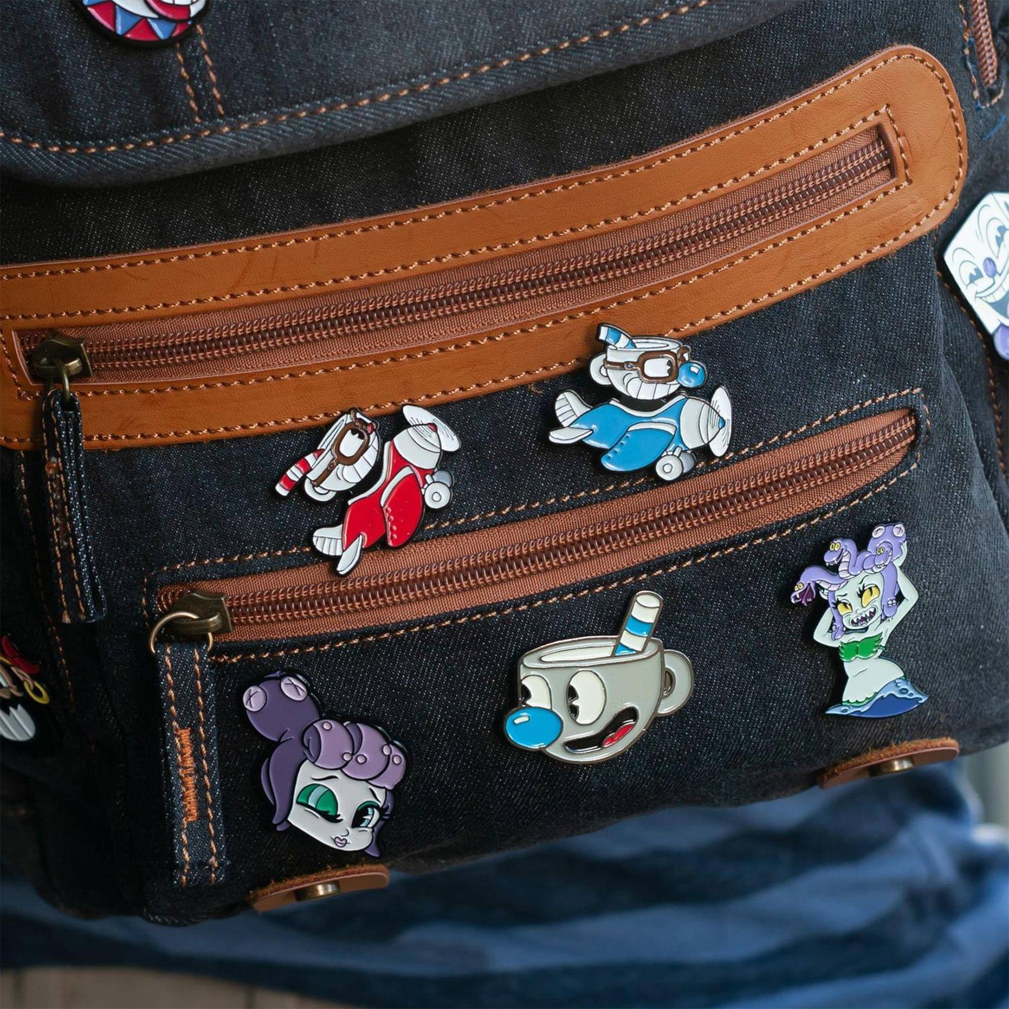 Alt View 10. Just Funky - Cuphead & Mugman Collector’s Edition Planes Enamel Pin Set - Red.