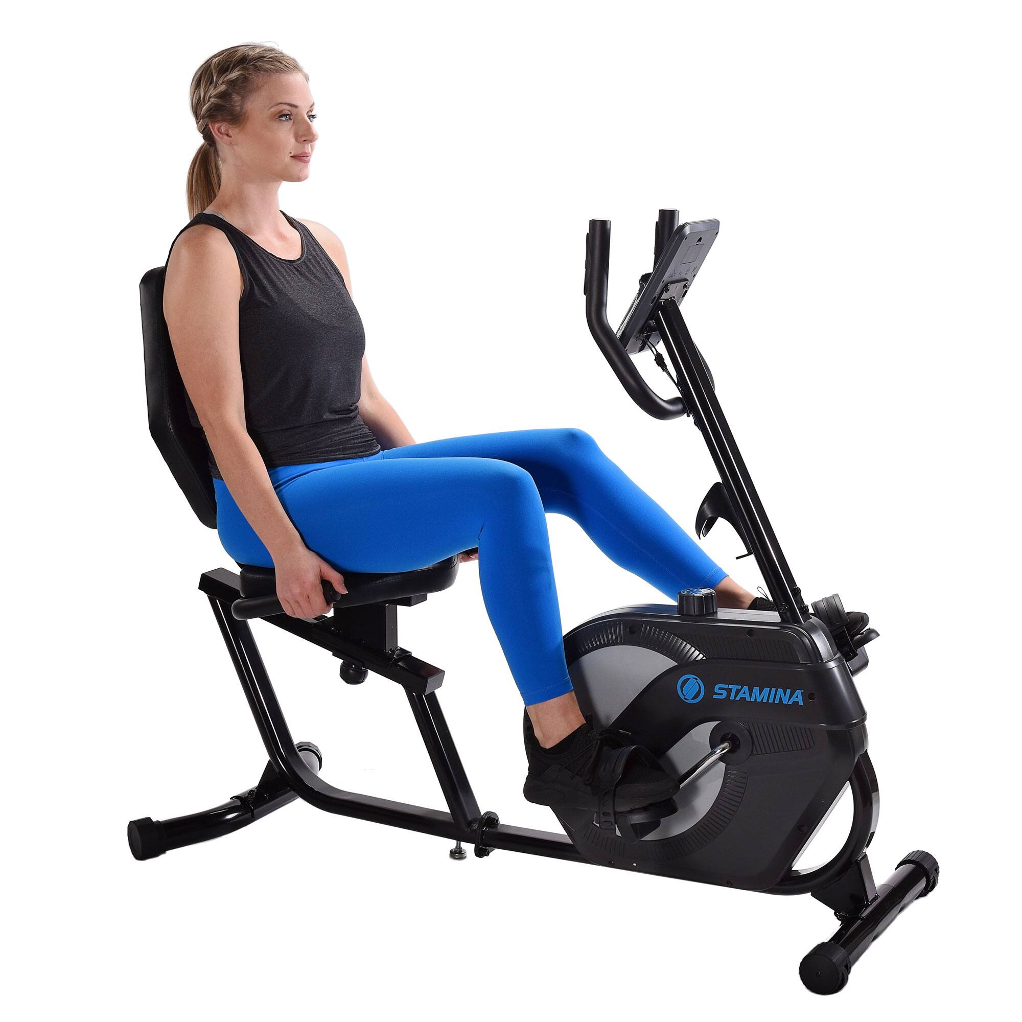 Alt View 2. Stamina Products - Stamina Products 1346 Stationary Magnetic Resistance Recumbent Exercise Bike - Black.