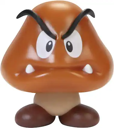 Front. Jakks Pacific - Super Mario World of Nintendo 2.5 Inch Figure | Goomba - Brown.