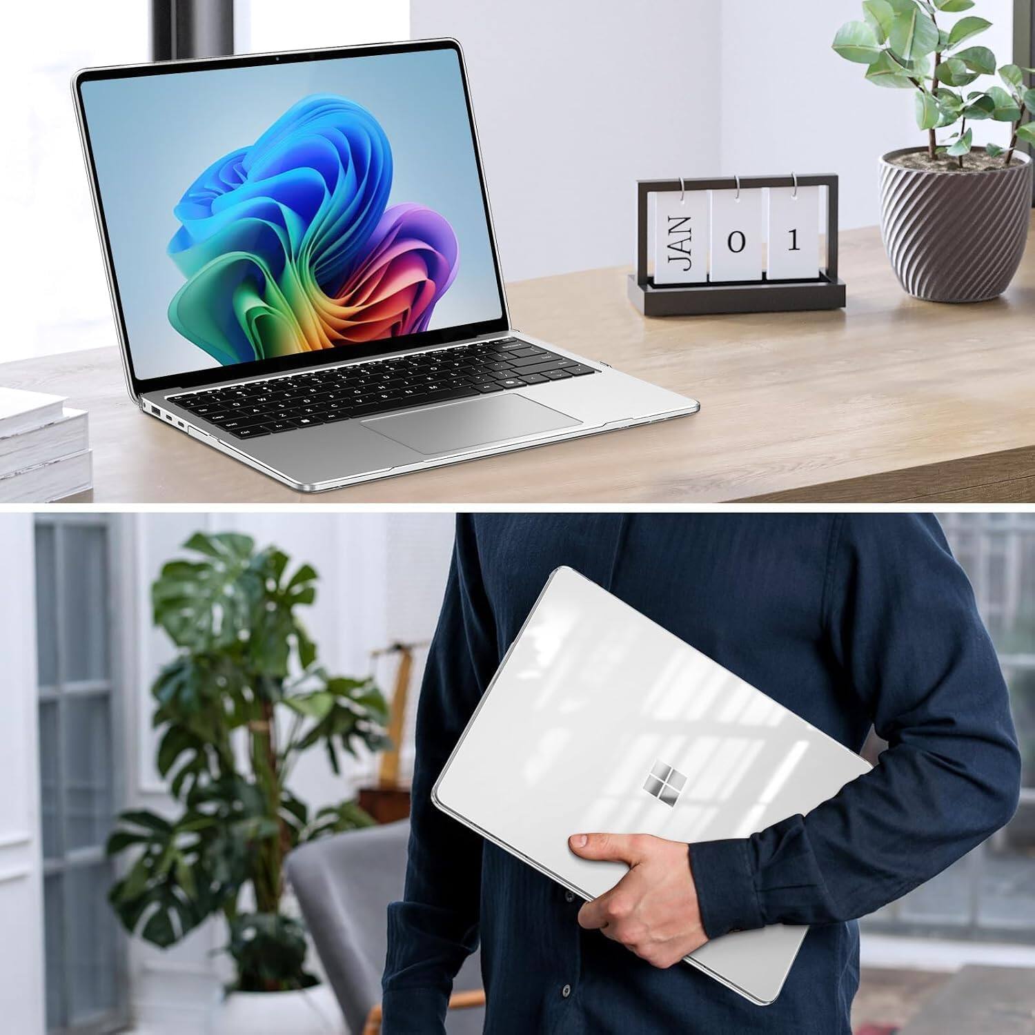 Alt View 3. Fintie - Case for 13.8 Inch Microsoft Surface Laptop 8th 2026 / Surface Laptop 7 2024, Hard Shell Slim Fit Cover - Crystal Clear.
