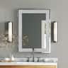 Breezary - 36 x 24 Modern Decorative Wall Mirror Crushed Diamond Frame Rectangle Vanity Mirror for Bathroom Bedroom Living Room - Black