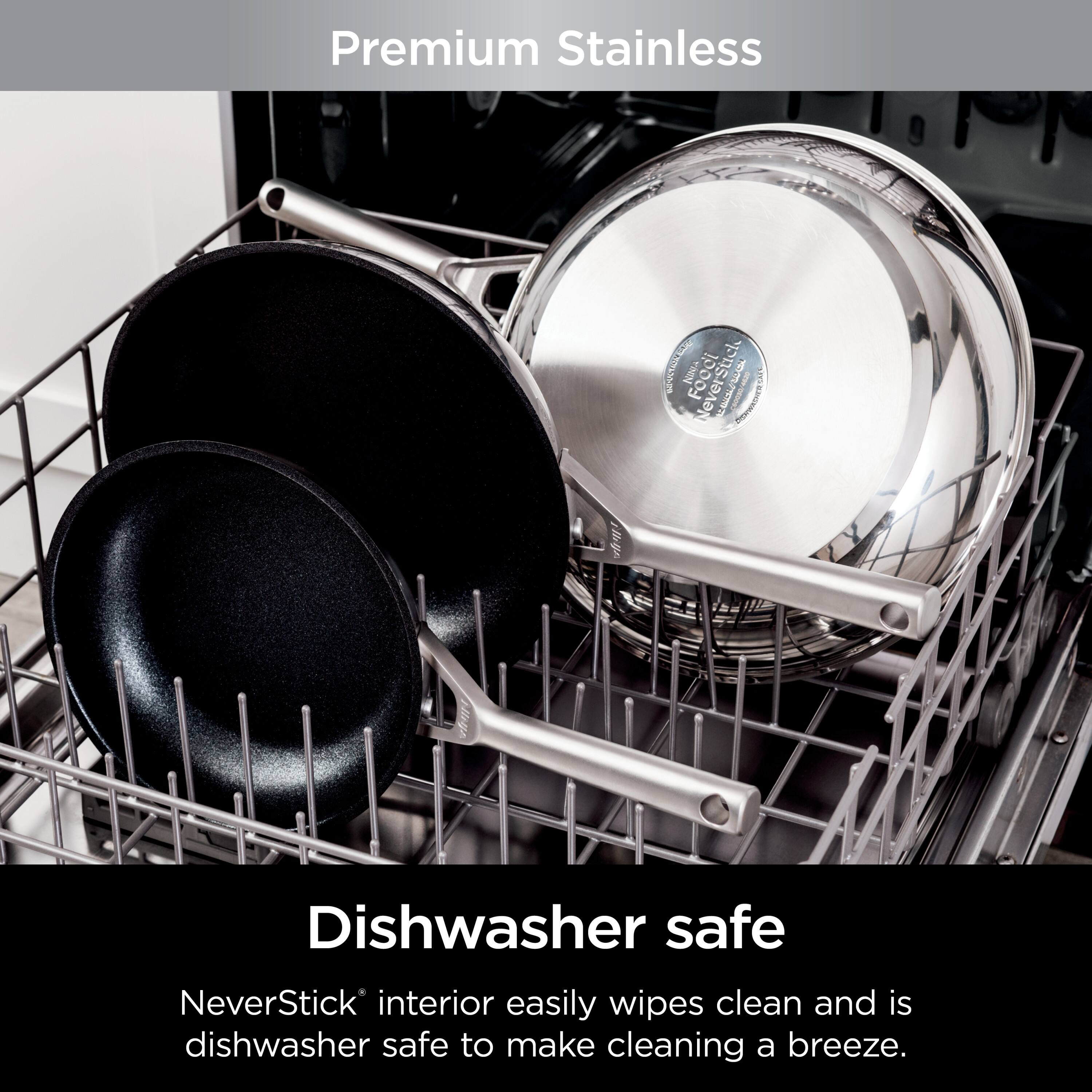 Premium Stainless  
Naca Foodi NeverStick  
Dishwasher safe  
NeverStick interior easily wipes clean and is dishwasher safe to make cleaning a breeze.