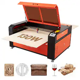 VEVOR - 130W CO2 Laser Engraver, 55 x 35 in, CO2 Laser Engraver Cutter Machine with Water Chiller, 2 Way Pass Air Assist