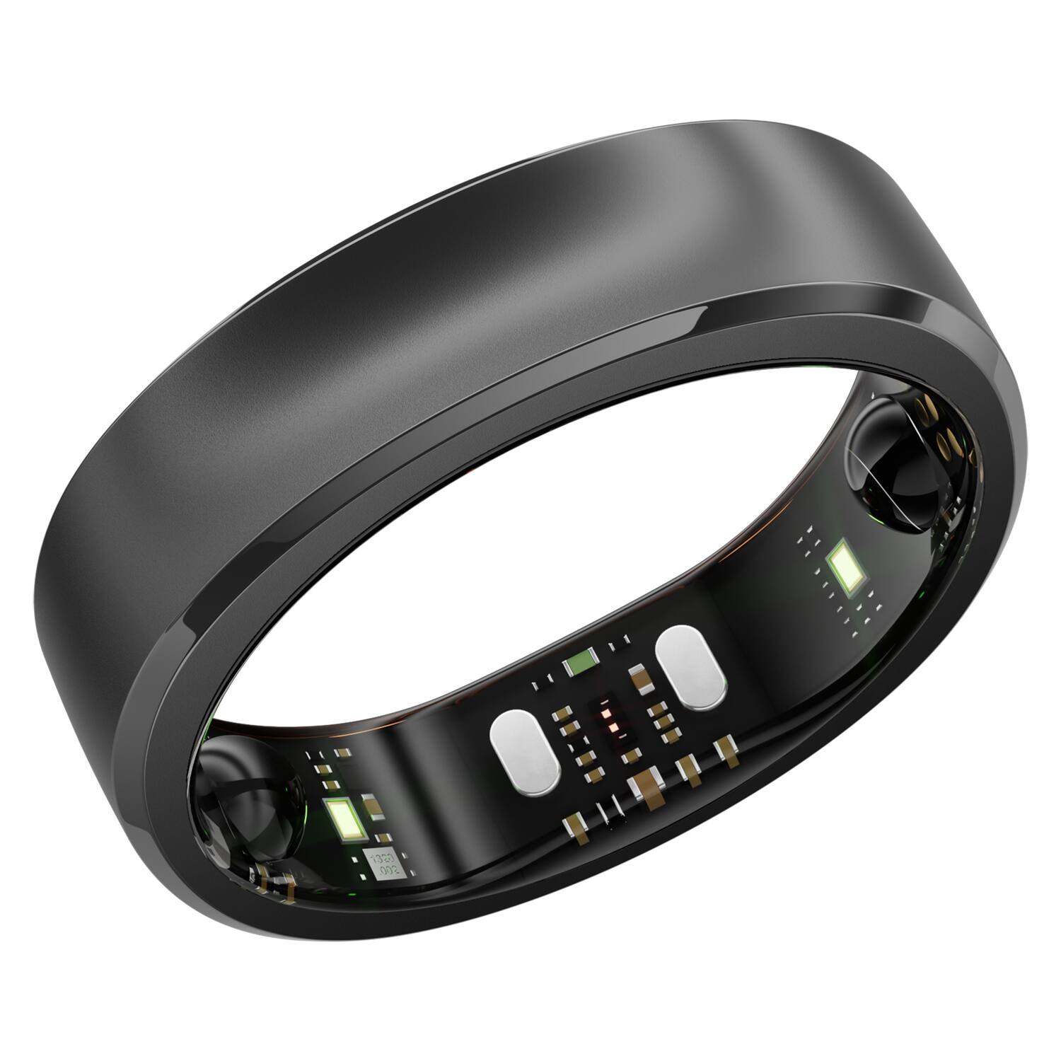 Alt View 10. RINGCONN - Gen 3 Smart Ring with Vascular Health Insights, Vibration Alerts, Sleep Apnea Monitoring, Charging Case - Size 15 - Matte Black.