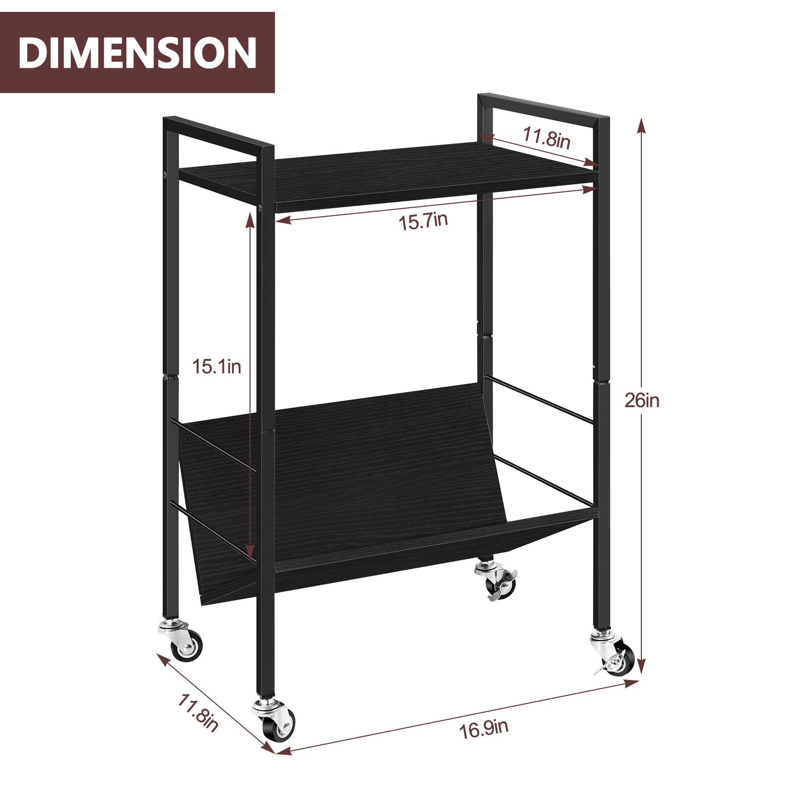 DIMENSION 11.8in 15.7in 15.1in 26in 11.8in 16.9in