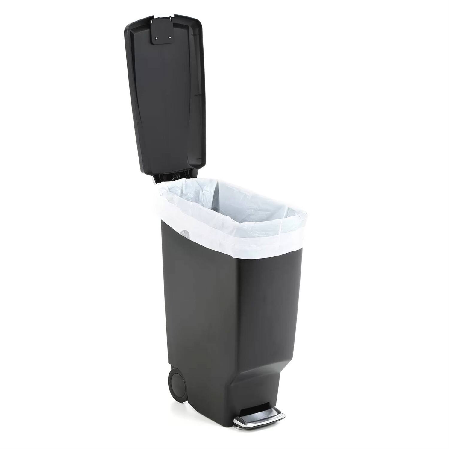 Alt View 1. Hivvago - Black 10-Gallon Narrow Kitchen Trash Can with Easy Step-on Lid - Black.
