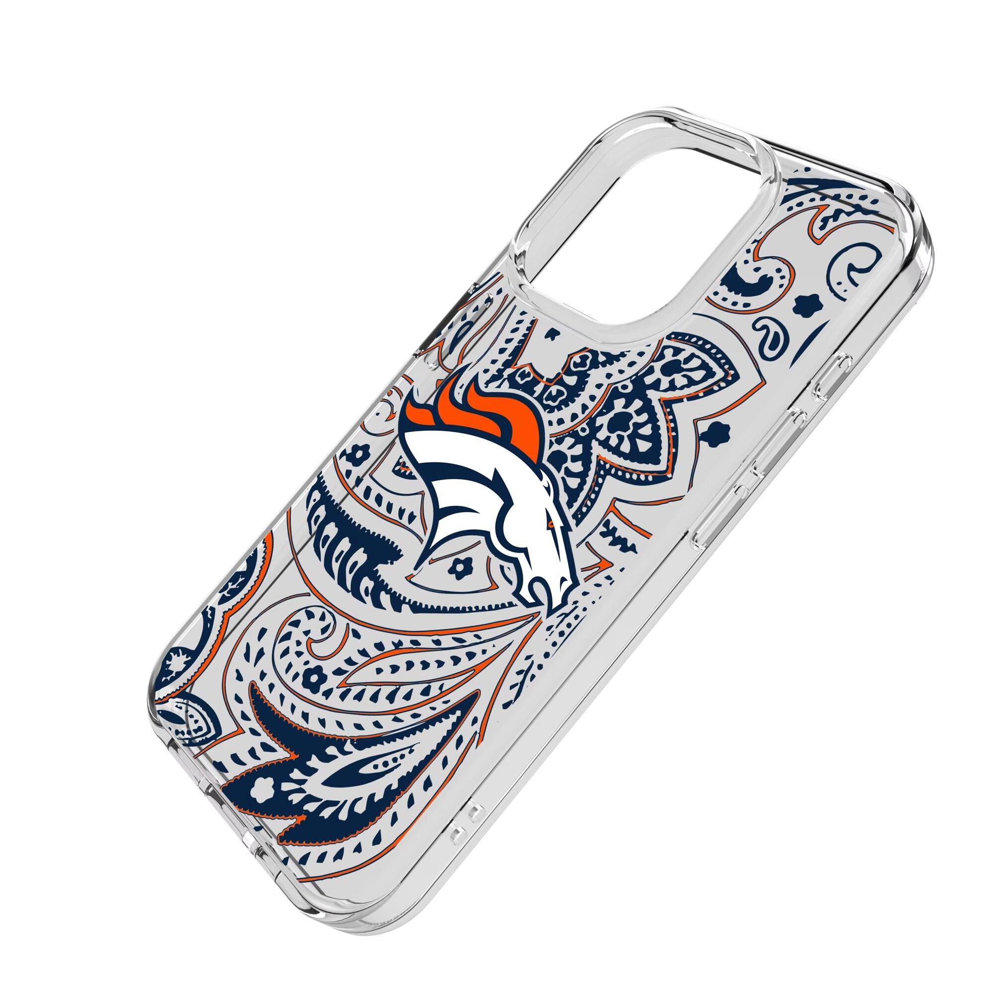 Alt View 1. Keyscaper - iPhone Clear Paisley Design Case - 15 Pro - Multicolor.