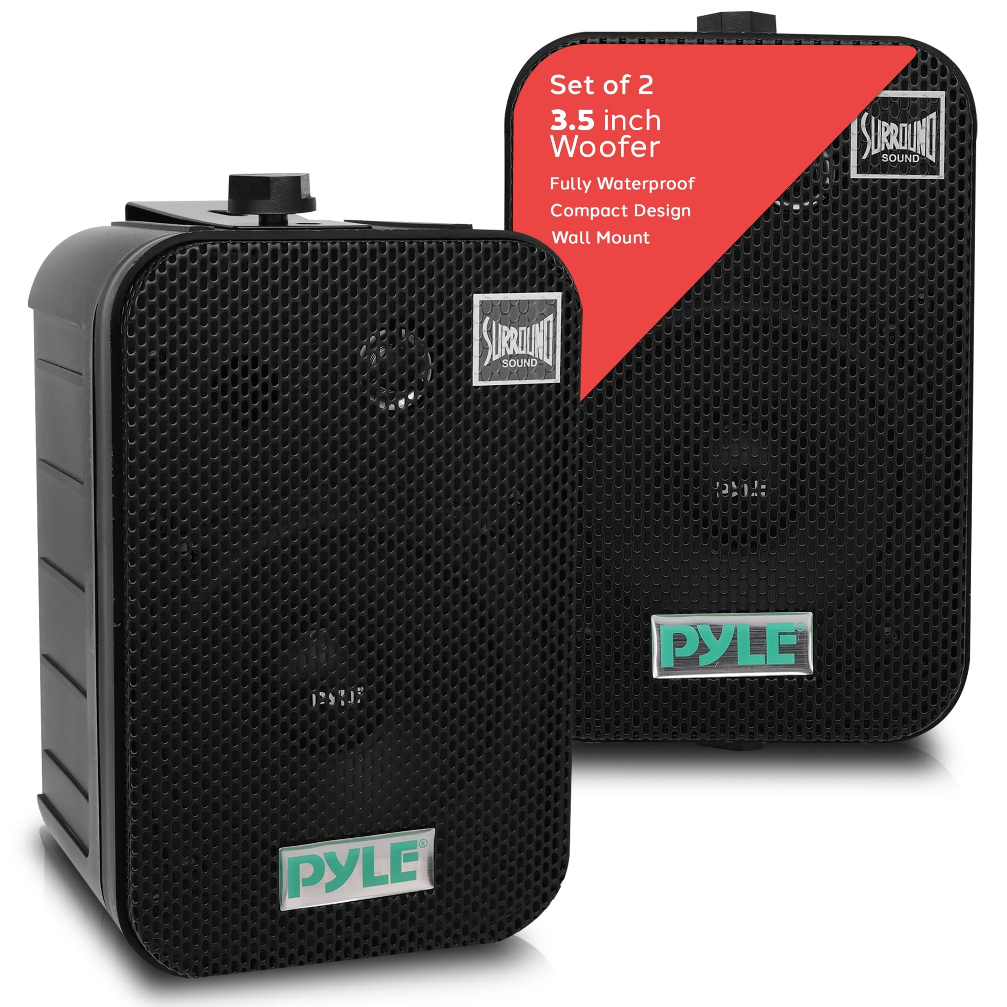 PYLE - Outdoor Speaker System Wired (Pair) - Black