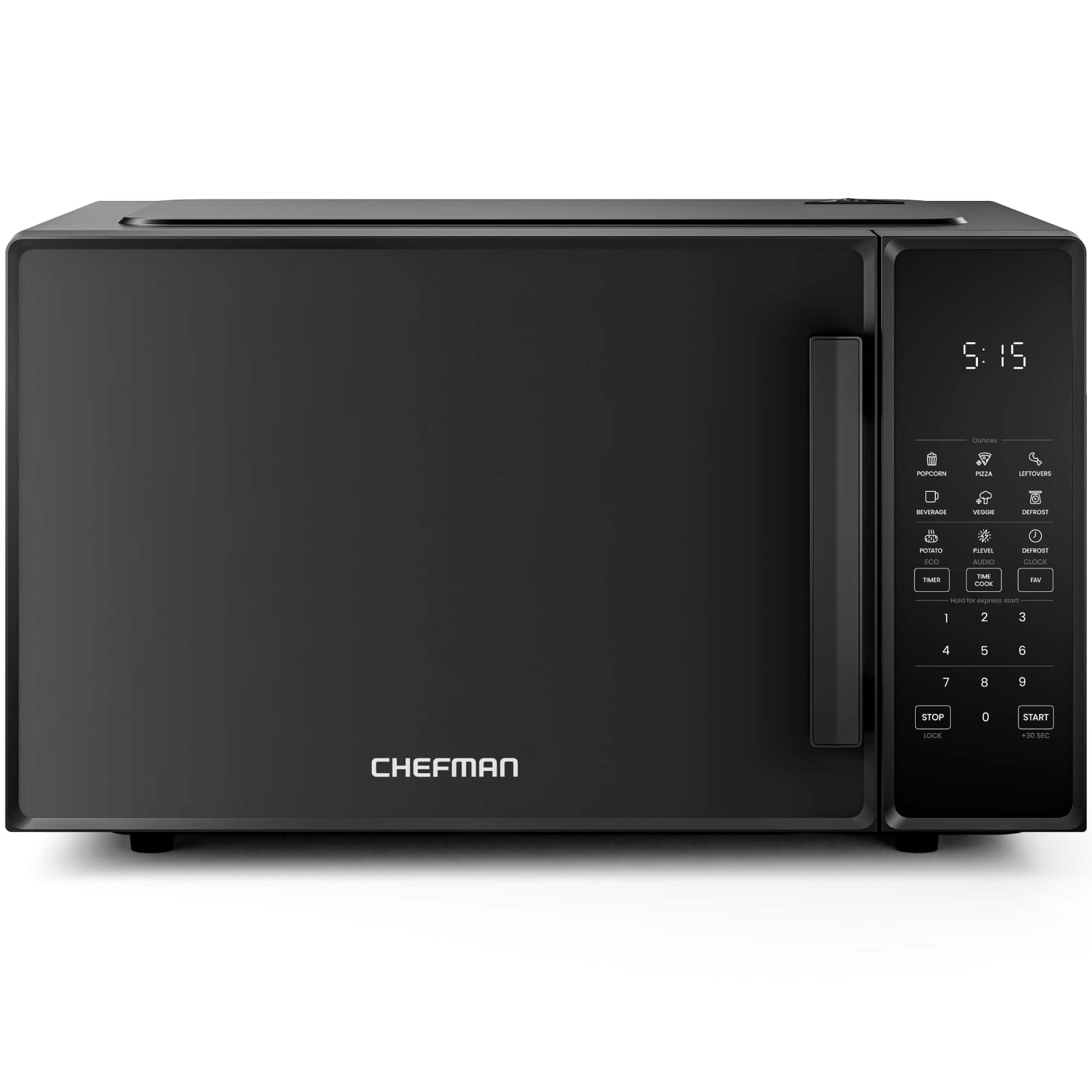 Chefman - Countertop Microwave Oven 1.1 Cu. Ft., 1000 Watts with 6 Presets and 10 Power Levels - Black