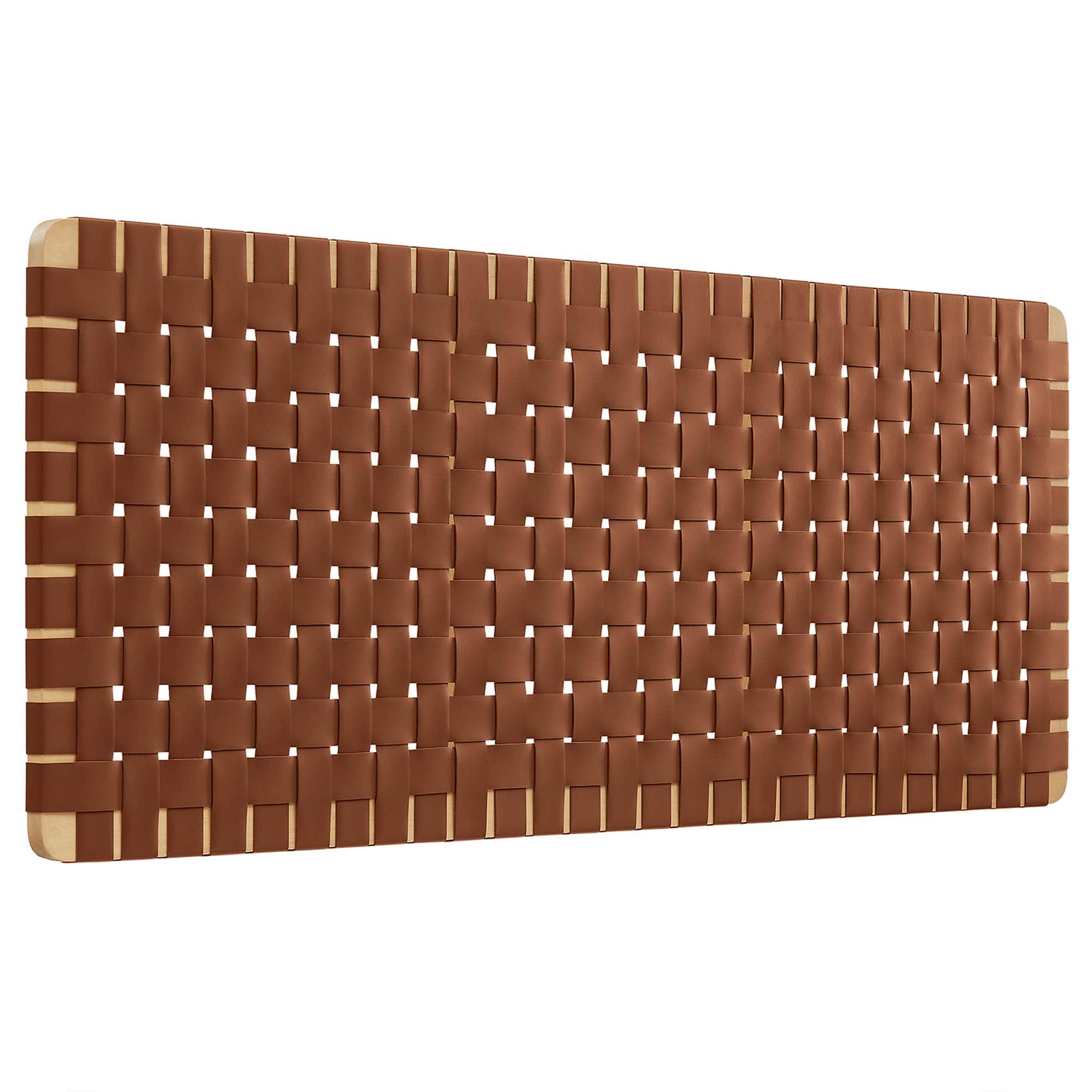 Sparta Weave Wall-Mount Vegan Leather Queen Headboard by Modway - Brown price history on PriceWatchPro