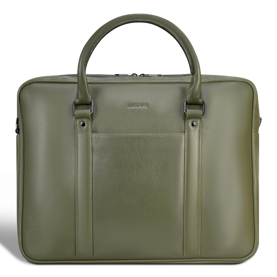 Champs Onyx Collection Leather Briefcase Khaki OB-412-KHAKI Champs Onyx Collection Leather Briefcase Khaki OB-412-KHAKI