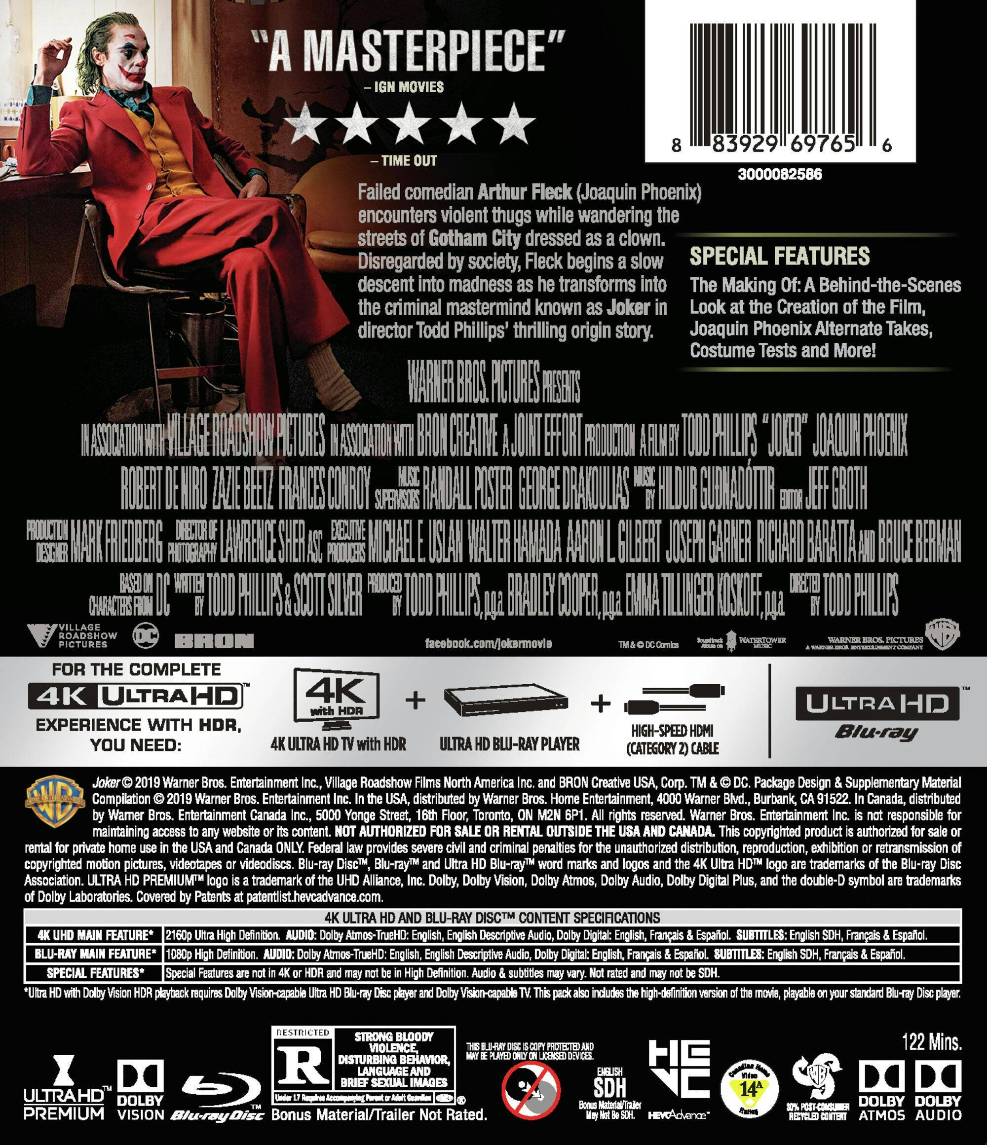 Back. Joker (DC)   - 4K Blu-Ray.