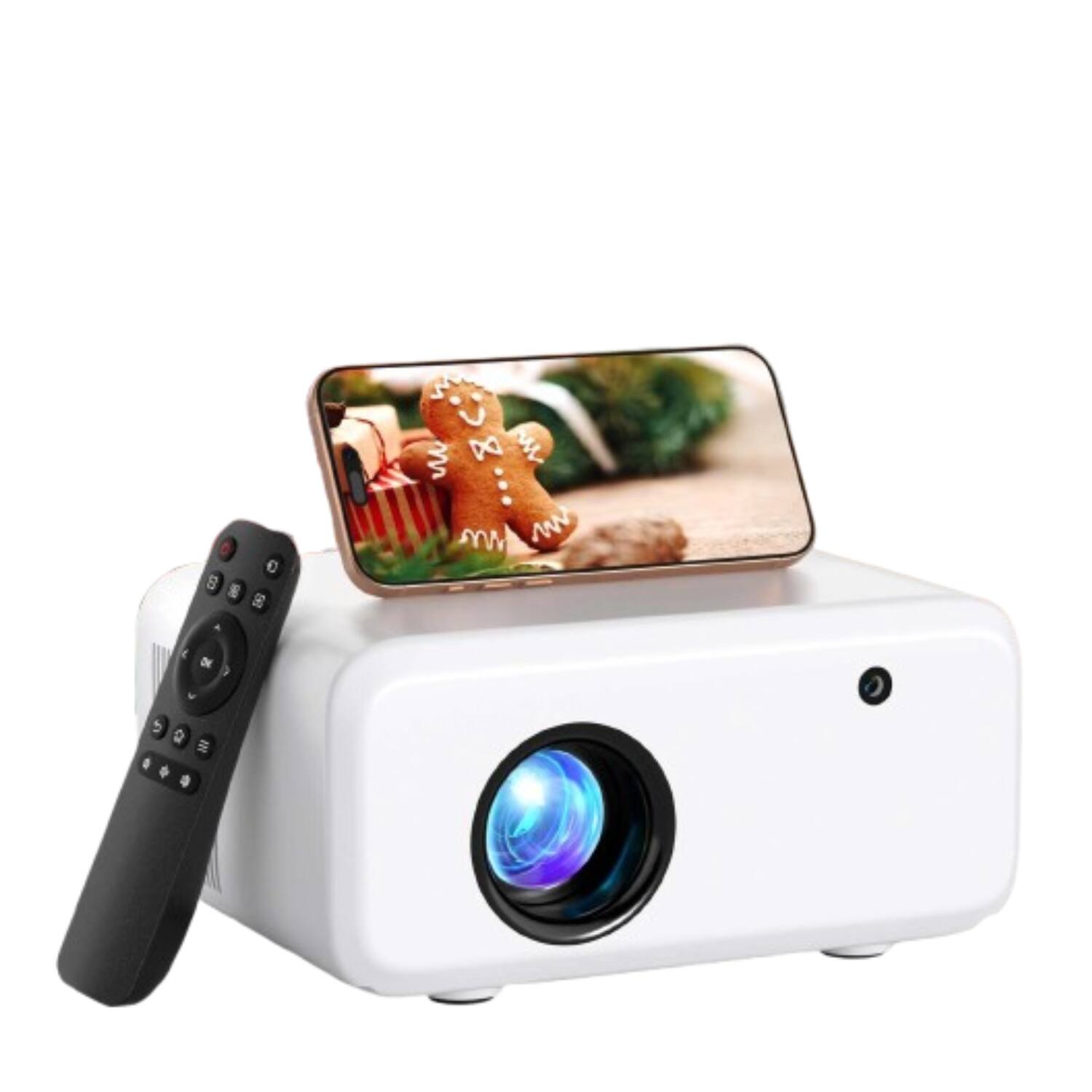 Front. Stock Preferred - Upgraded 1080P Projector Native Full HD Mini Projector with 4K Support - White.