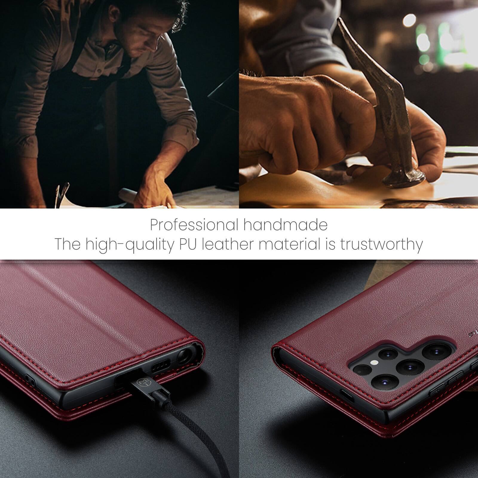 Professional handmade  
The high-quality PU leather material is trustworthy