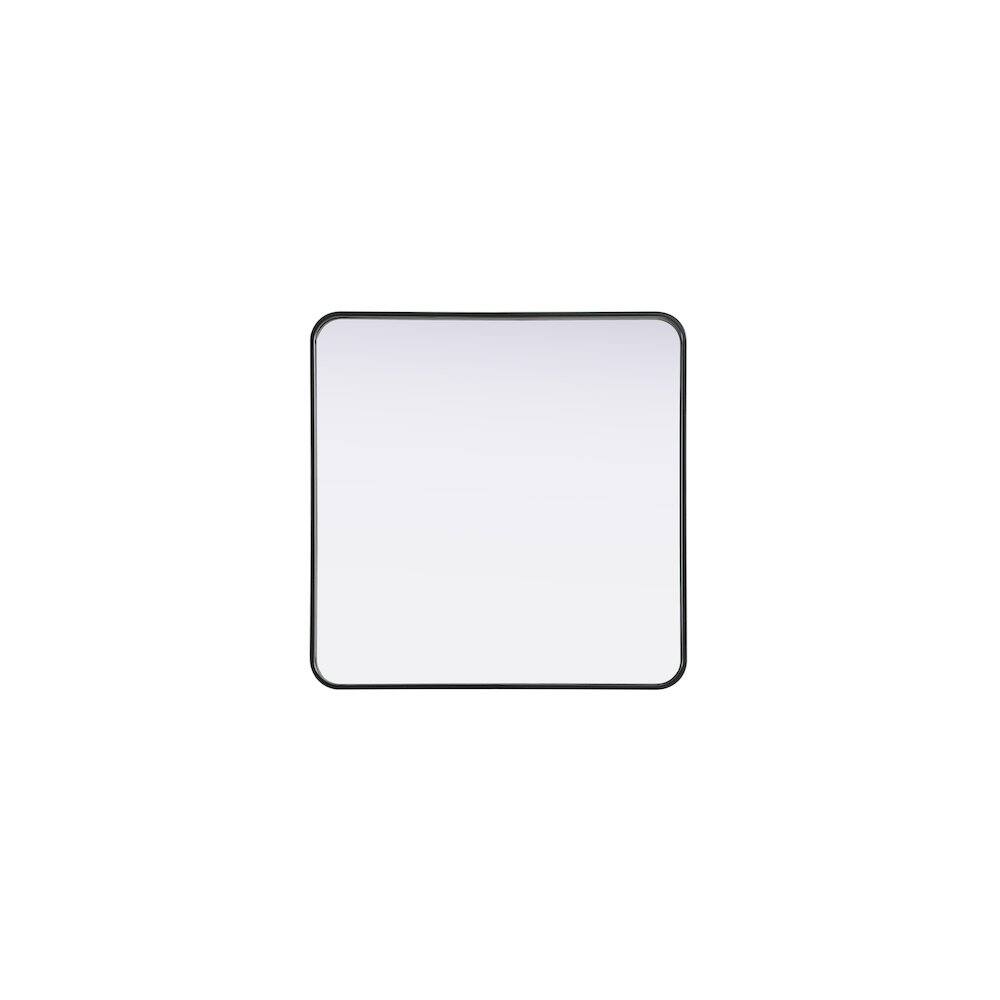 Alt View 4. Elegant Decor - Contour Metal Square Mirror 30x30 in Black - Black.
