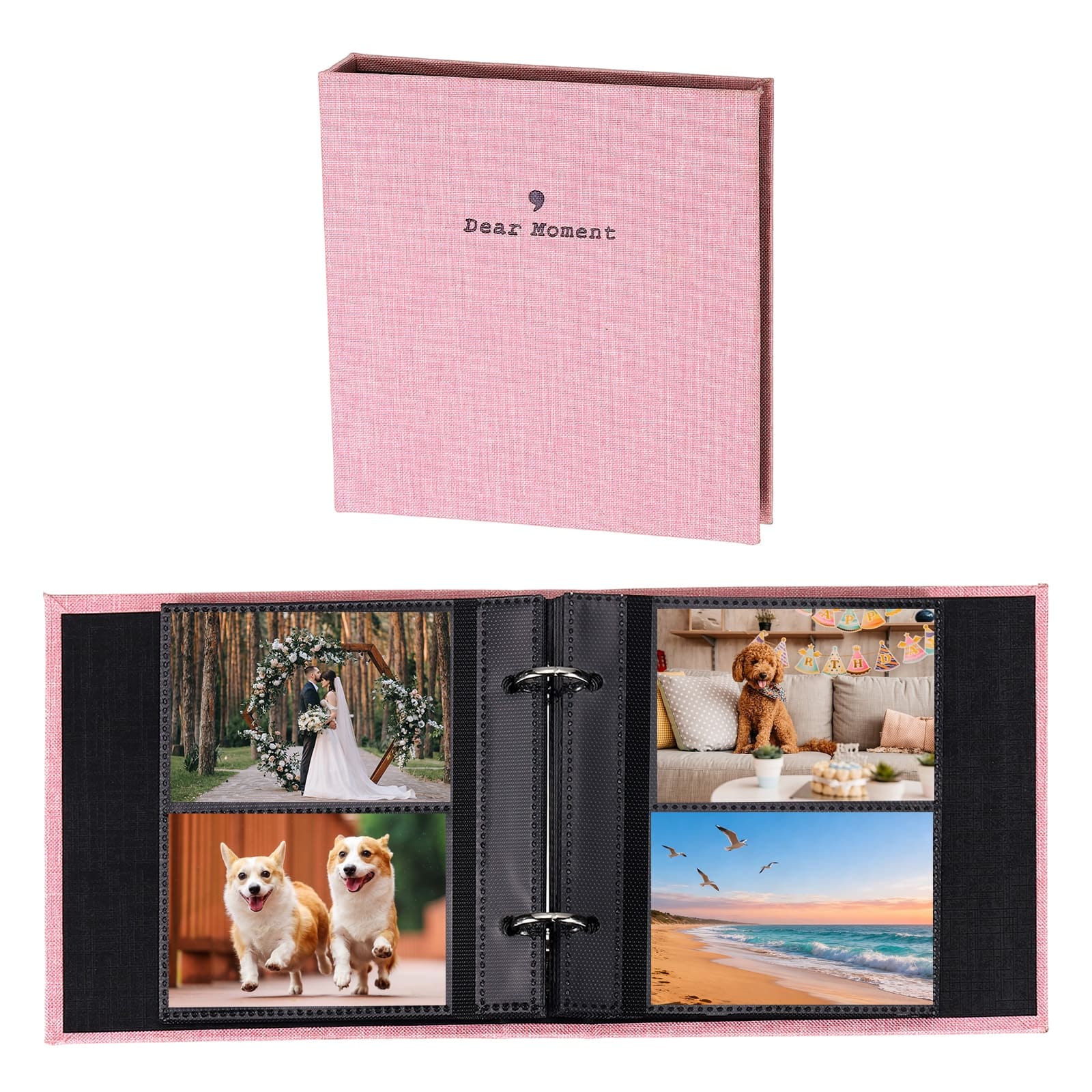 Unique Bargains - Small Photo Album 5.9x5.7 Inch Linen Picture Book, 25 Pages Holds 100 Photos Art Presentation Folder - Pink price history on PriceWatchPro