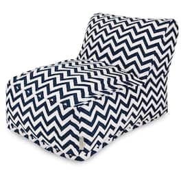 Majestic Home - Chair Lounger Chevron Navy - Blue