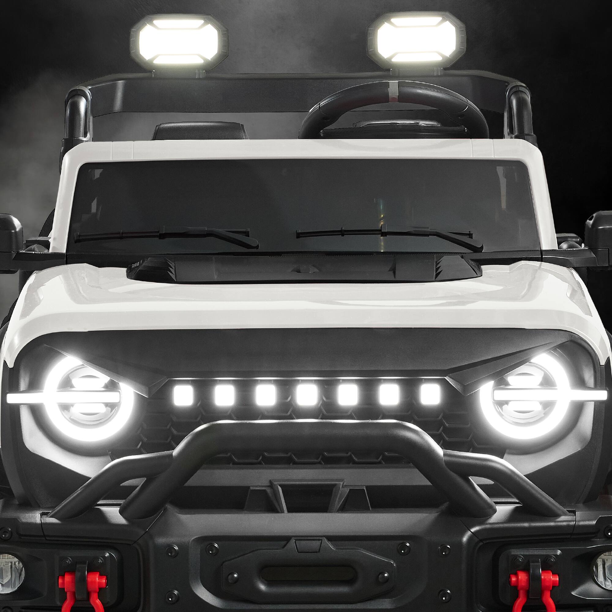 Alt View 8. Best Choice Products - Best Choice Products Kids 24V 2-Seater Electric Ride-On Car Truck w/ Parent Control, Bluetooth, LED Lights - White - White.