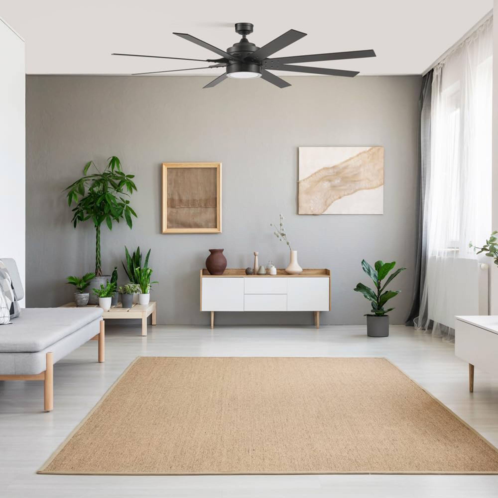 Alt View 5. Honeywell - Honeywell Xerxes 70" Ceiling Fan w/ Remote Control, & Reversible Blades, Black - Black.