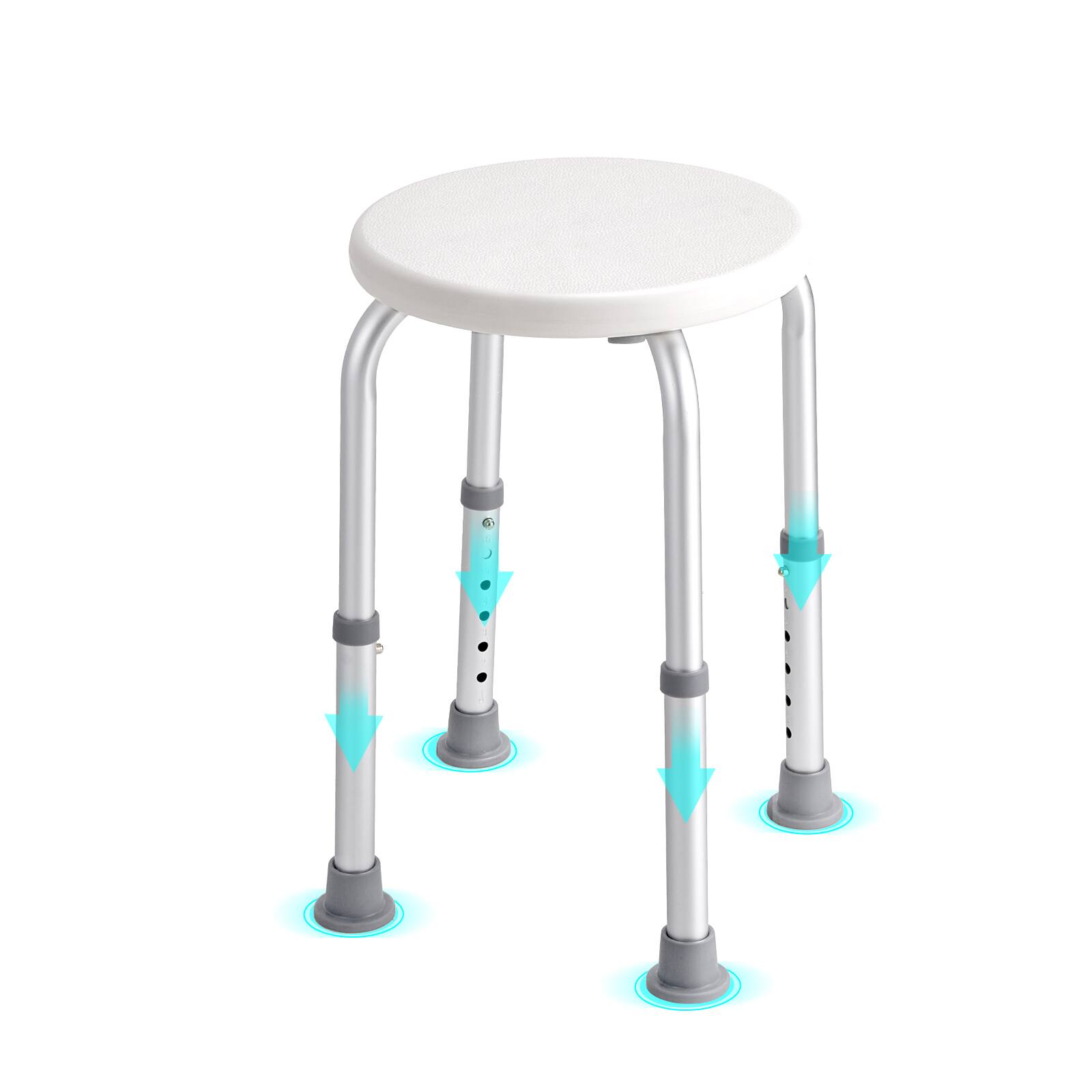 Alt View 5. VEVOR - Shower Chair for Inside Shower, Adjustable Height Shower Stool, Non-Slip Bench Bathtub Seat Stool - Silver;White.