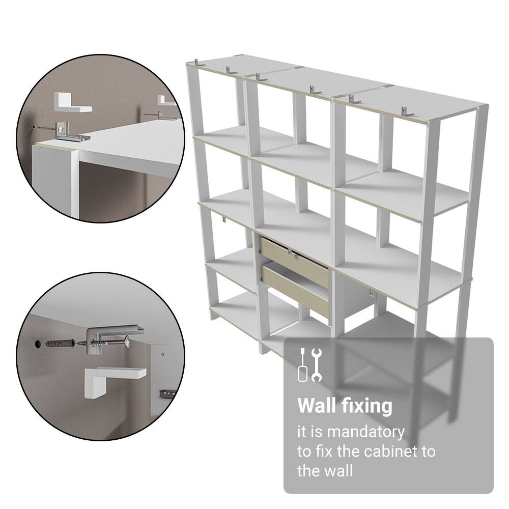 Wall fixing  
it is mandatory to fix the cabinet to the wall