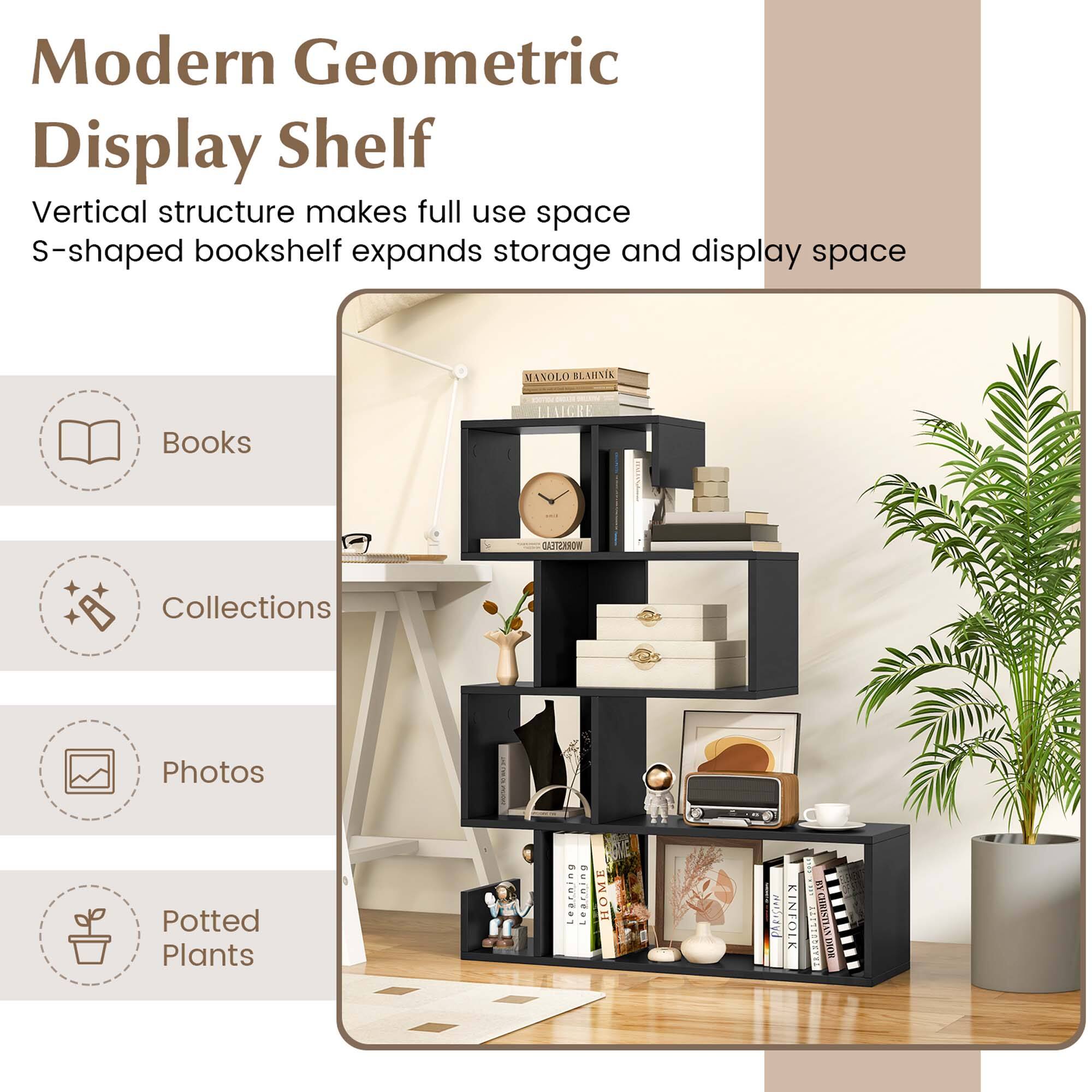 Modern Geometric Display Shelf
Vertical structure makes full use space
S-shaped bookshelf expands storage and display space
Books
Collections
Photos
Potted Plants
MAXOLO BLAHSIR
LEAGRE GATERNOW
Learning Learning
HOME
I ARICHA KINFOLK
: AFRFISETAS 00017-