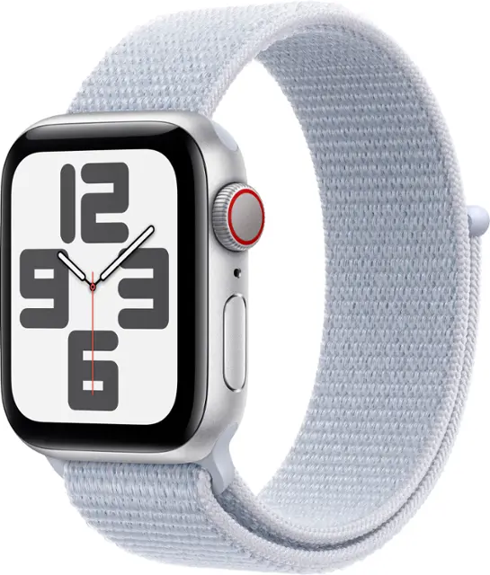 Apple Watch SE 2nd Generation (GPS+Cellular) 40mm Aluminum Case with Blue  Cloud Sport Loop Silver (AT&T) MXFU3LL/A - Best Buy