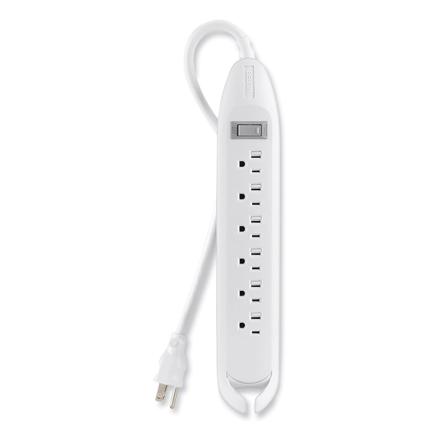 Belkin - Power Strip, 6 Outlets, 12 ft Cord - White