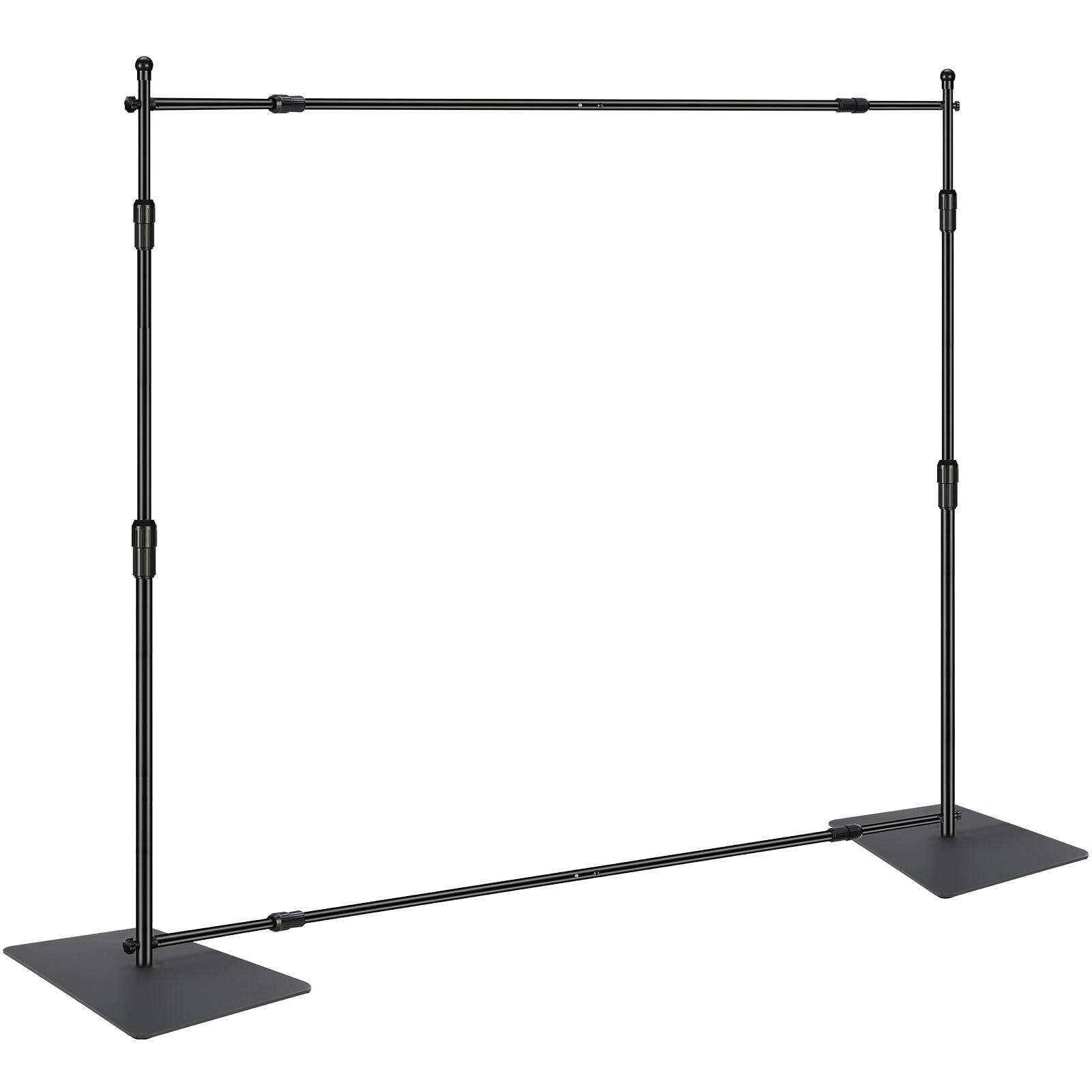 Alt View 5. VEVOR - 10ft x 10ft Pipe and Drape Kit, Heavy Duty Backdrop Stand with Carbon Steel Base, Adjustable Backdrop Support - Black.