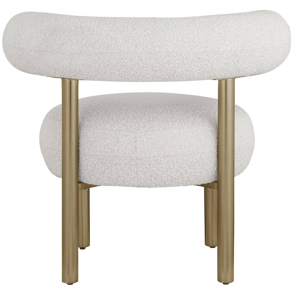 Alt View 1. Meridian Furniture - Bordeaux Cream Boucle Fabric Accent Chair - Beige.