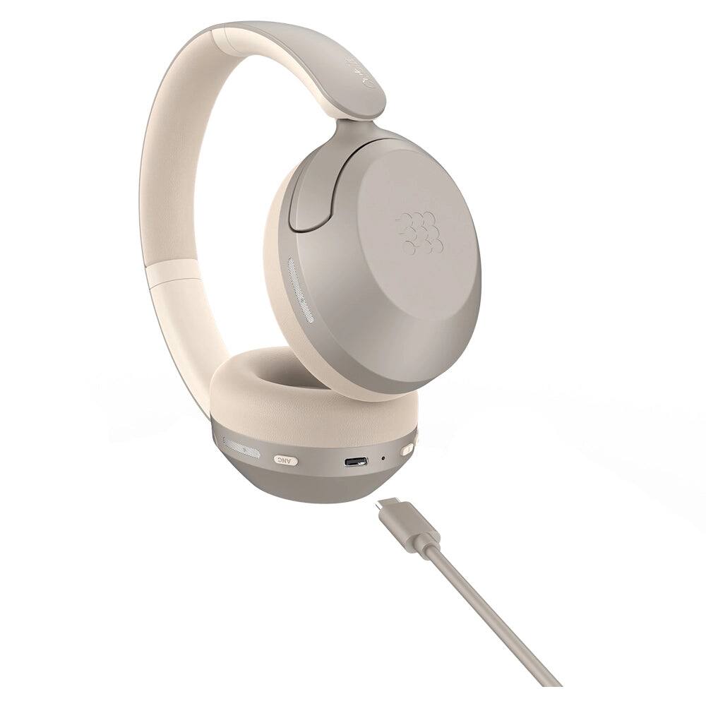 Left. Cubitt - Cubitt Power Headphones with Hybrid ANC, Bluetooth 5.4, 60H Playtime, Auto-Pause, Low Latency - Champagne.