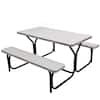 Front. Costway - Costway Picnic Table Bench Set Outdoor Backyard Patio Garden Party Dining All Weather - White.