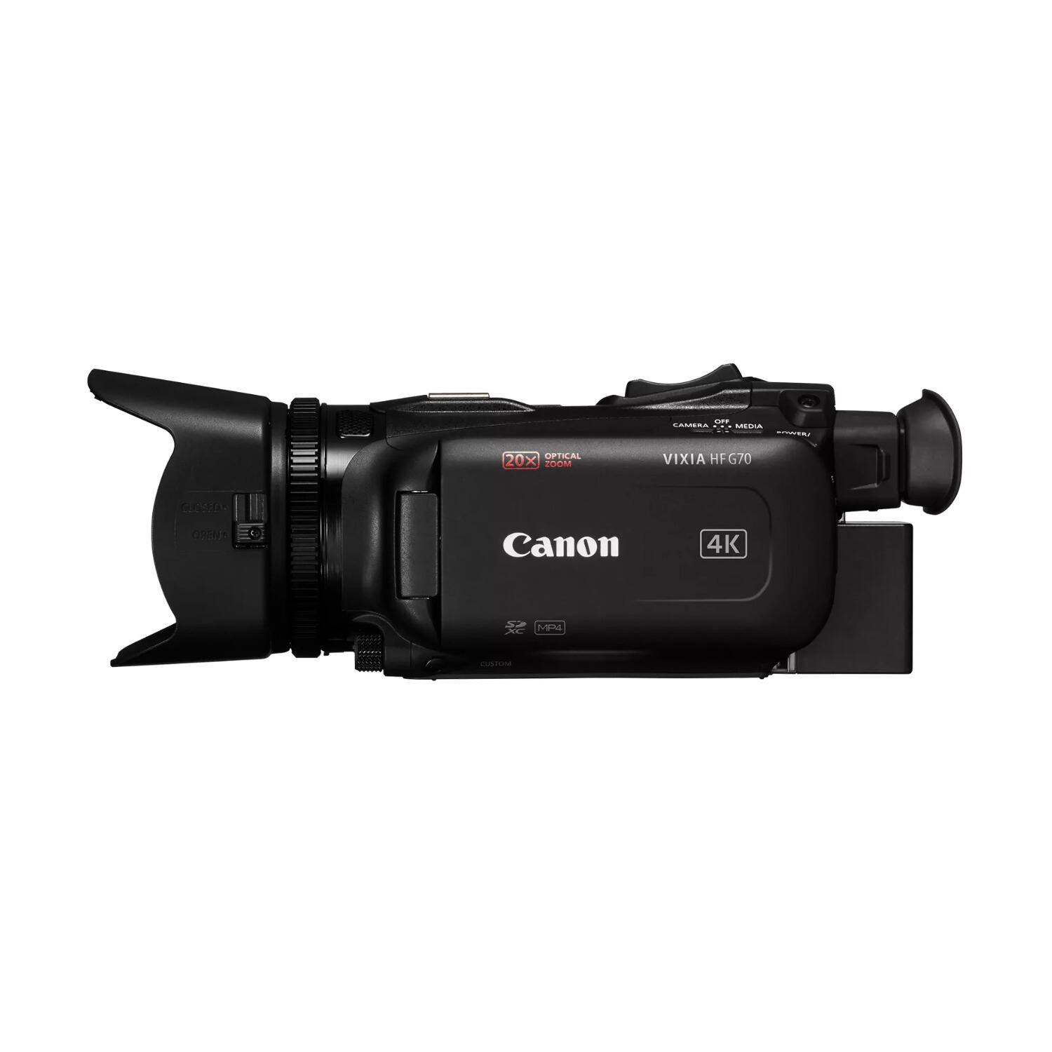 OFF CAMERA MEDIA ENWERJ  
OPTICAL 20x ZOOM  
VIXIA HFG70  
Canon  
4K  
MP4 XC  
CUSTOM