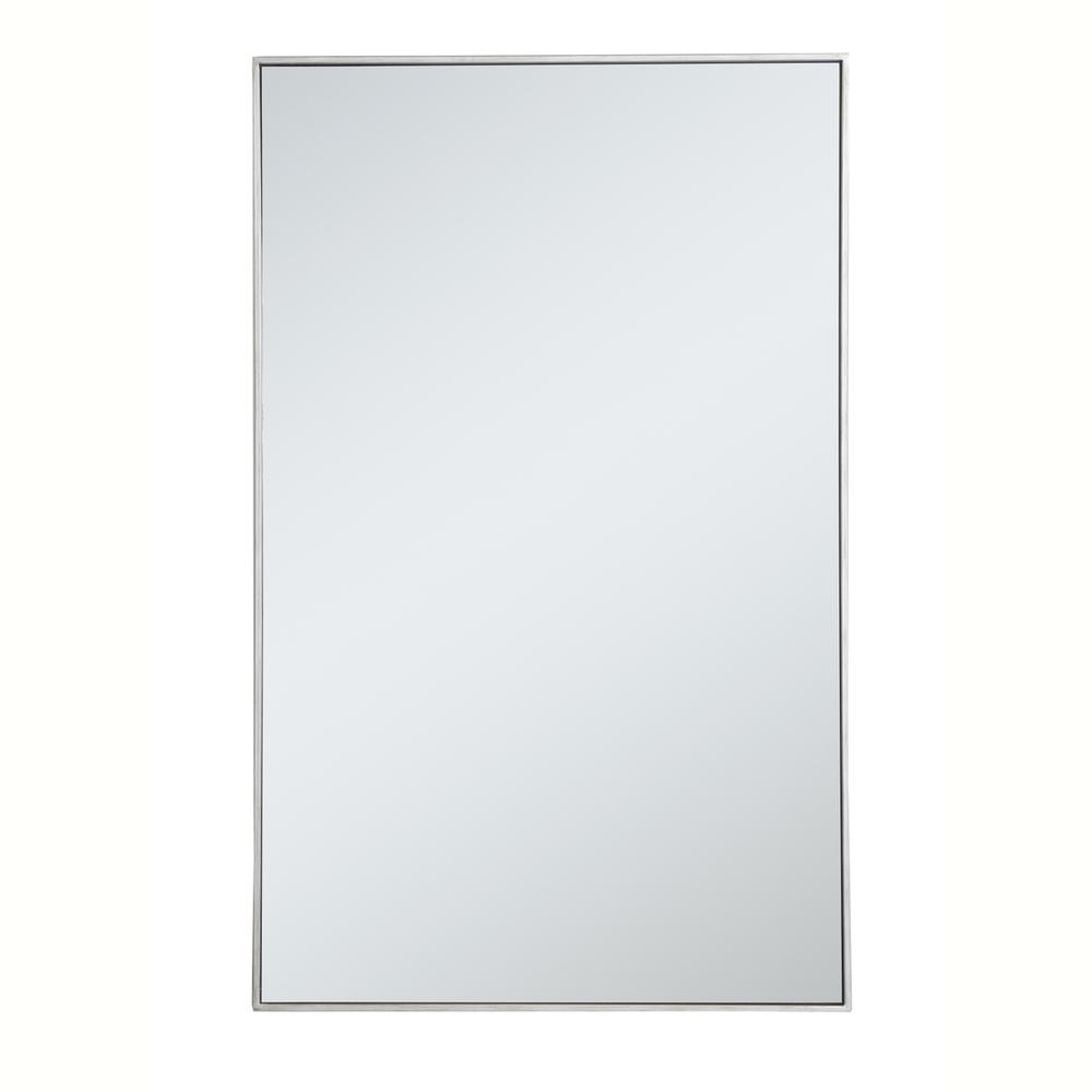 Alt View 8. Elegant Decor - Metal frame rectangle mirror 30 inch in silver - Silver.