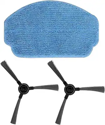 Front. Teendow - Robot Vacuum Cleaner Replacement Parts for BR151(Pack of 1),2 Side Brush,1 Mop Pad - Black.