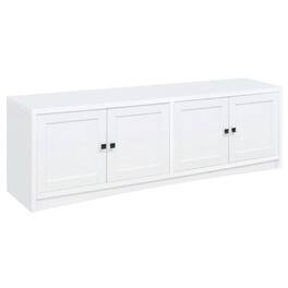 FurniFact - 4-Door TV Stand with Engineered Wood and Modern Design - White