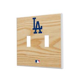 Keyscaper - Los Angeles Dodgers Baseball Bat Design Double Toggle Light Switch Plates - Multicolor