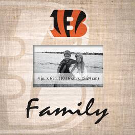 Fan Creations - Cincinnati Bengals 10'' x 10'' Burlap Pattern Frame - Multicolor
