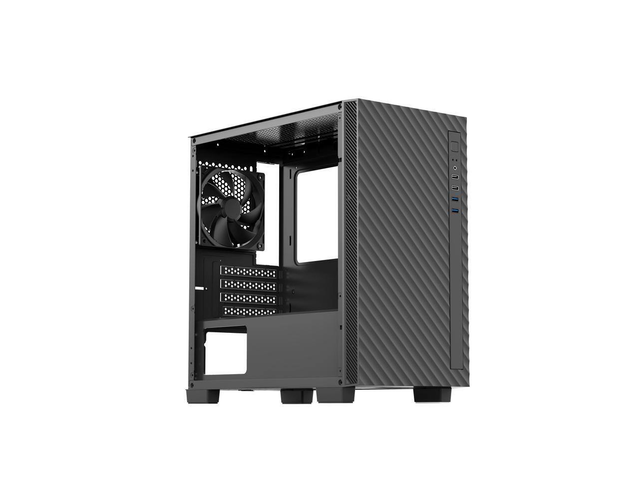 Alt View 3. Rosewill - Rosewill FBM-X5 Micro ATX Mini Tower Case with 400W PSU, 240/280mm AIO Support, USB 2.0/3.0, 1x 120mm Fan - Black.