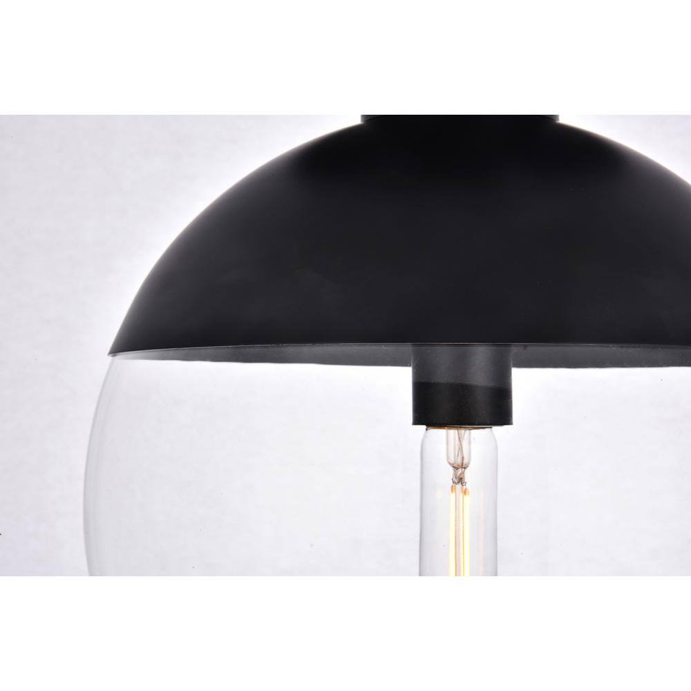 Alt View 1. Living District - Eclipse 1 Light Black Flush Mount With Clear Glass - Black And Clear.