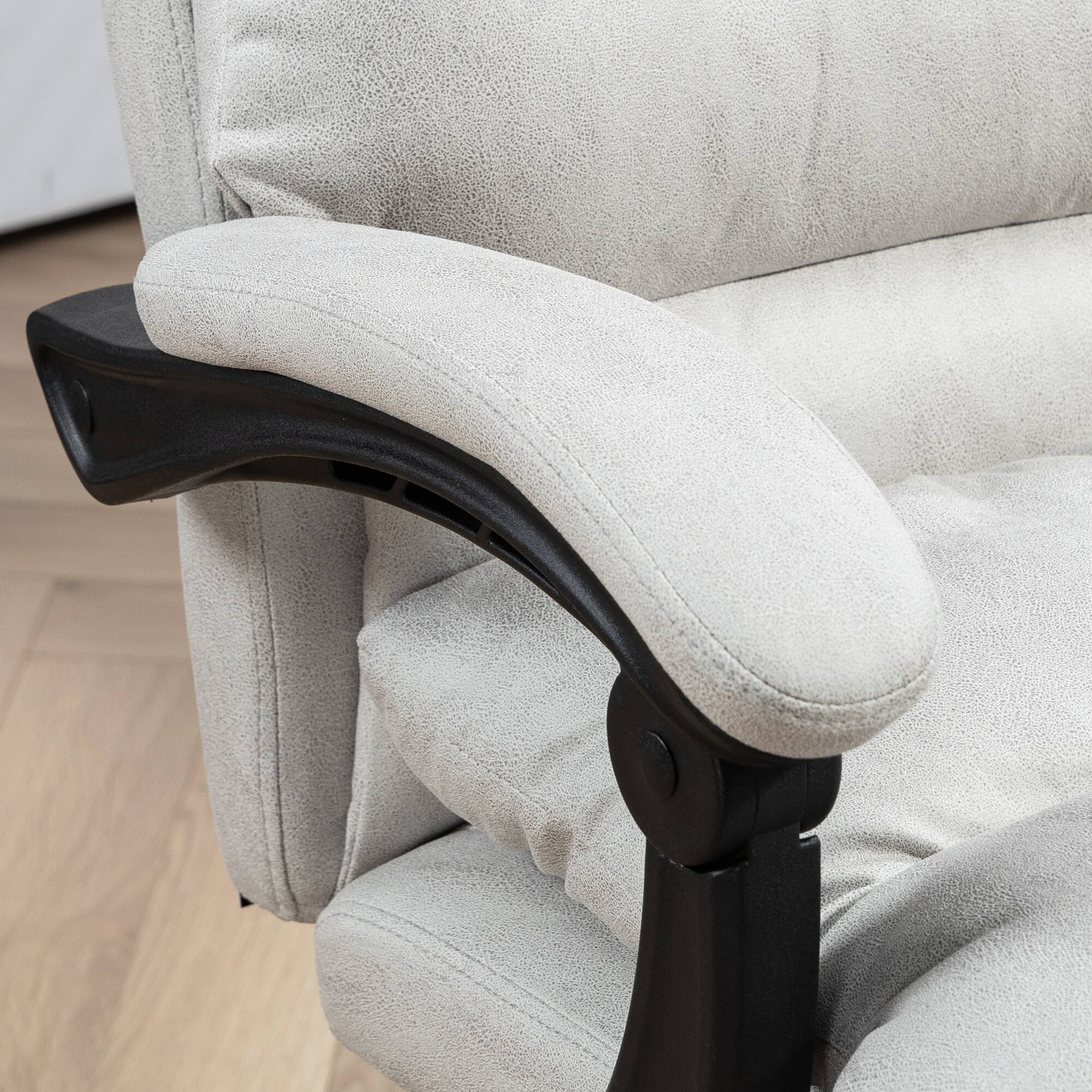 Alt View 7. Vinsetto - Microfibre Executive Massage Office Chair, Computer Desk Chair, Heated Reclining Chair with Footrest - Light Gray.