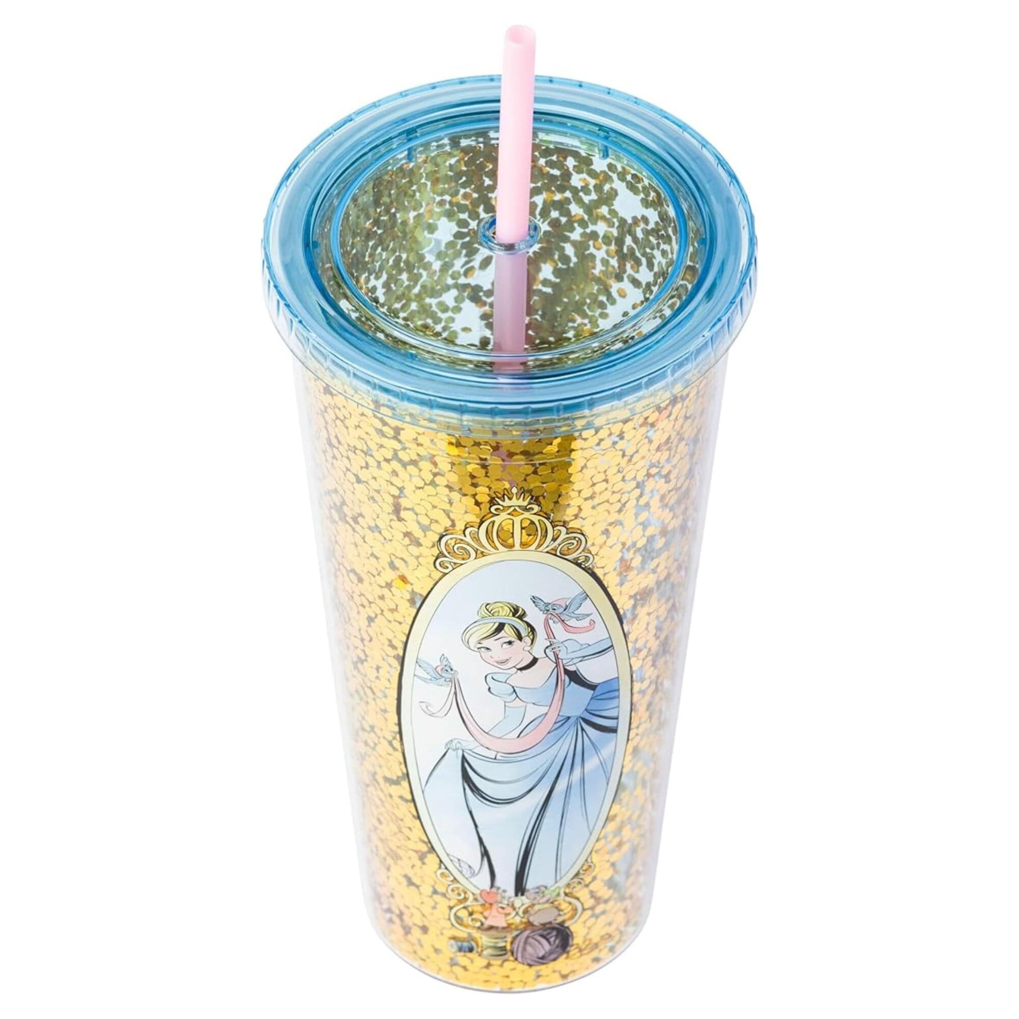 Alt View 10. Silver Buffalo - Disney Cinderella Mirror 32-Ounce Glitter Carnival Cup With Lid and Straw - Gold.