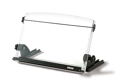 Front. 3M - 3M® Plastic Document Stand with Lip & Guide Bar, Black/Clear (DH630) - Black/Clear.