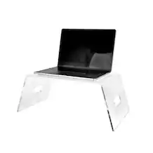 Front. AdirHome - Laptop Riser, Acrylic Monitor and Laptop Stand, 9.5" H x 21.5" W x 12" D - Clear.
