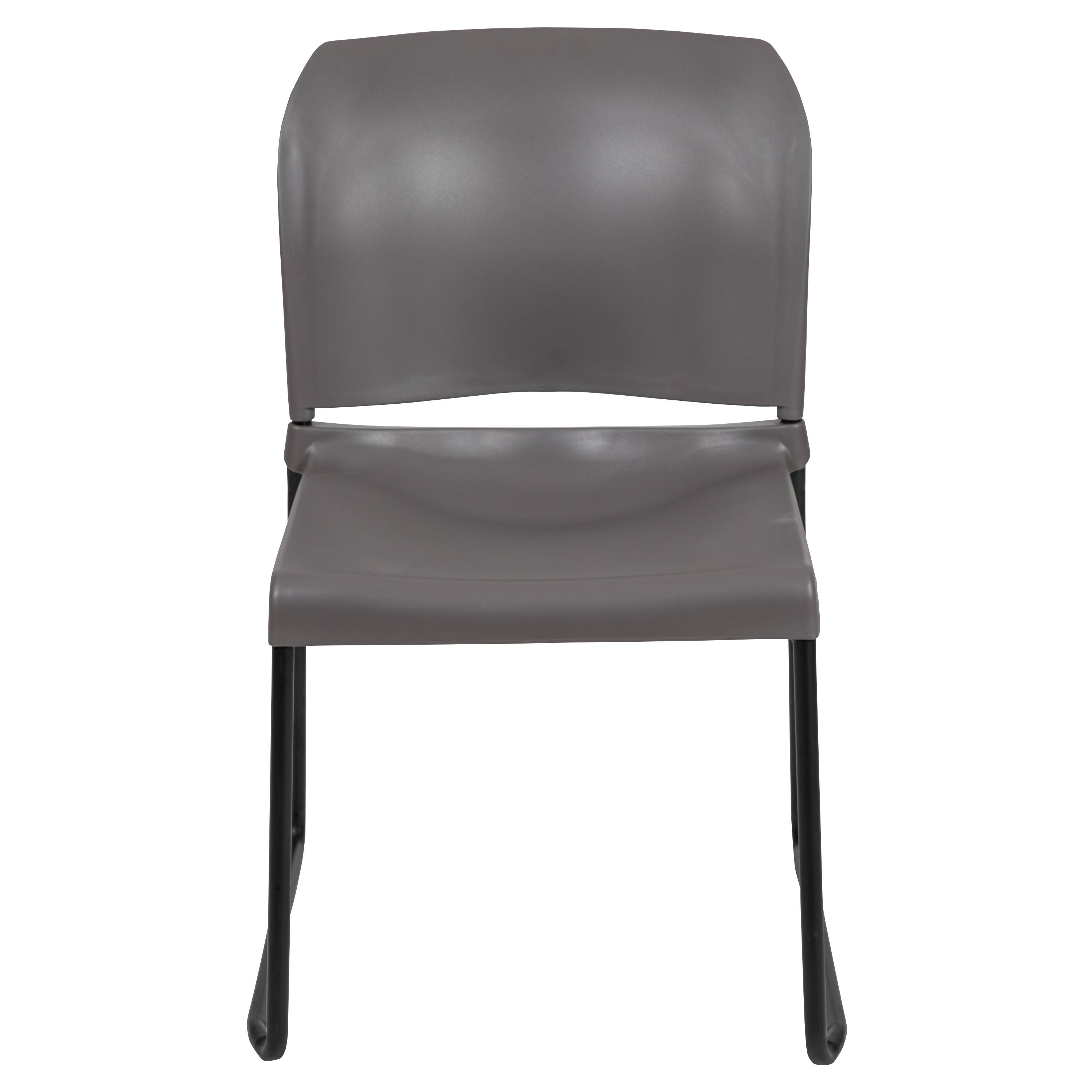 Alt View 9. Emma + Oliver - Home and Office Guest Chair Full Back Contoured Sled Base Stack Chair - Gray.