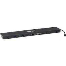 Front. Tripp Lite - Tripp Lite by Eaton USB-C Dock Triple Display - 4K HDMI & DP VGA USB 3.x (5Gbps) and USB 2.0 Hub Ports GbE 100W PD.
